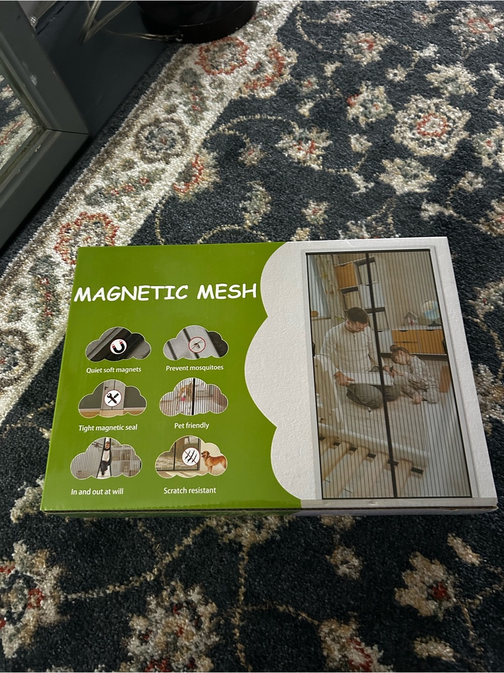 Magnetic Mesh Screen Door - Black